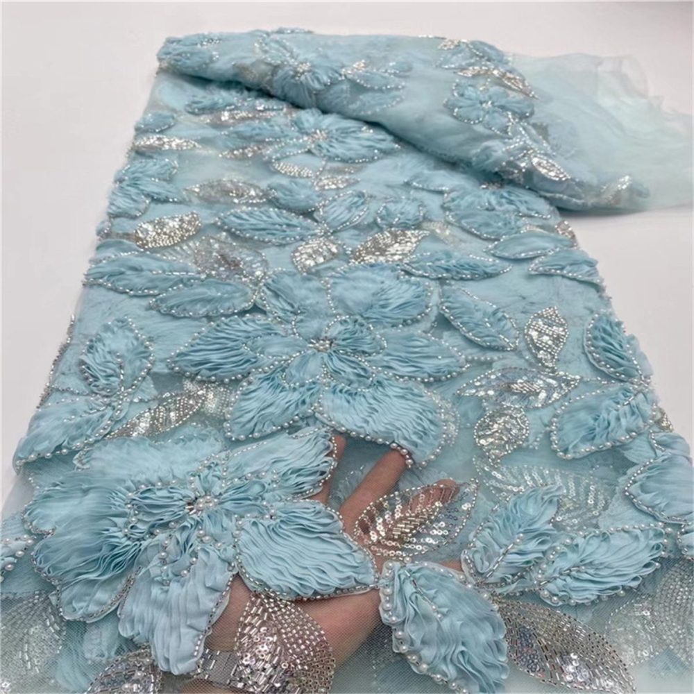 5 Yards Beaded Lace Fabric for Dresses & Gowns – Wedding & Bridal Lace Material | Love in Lace | NO. JLT028