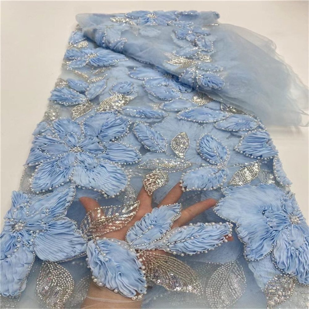 5 Yards Beaded Lace Fabric for Dresses & Gowns – Wedding & Bridal Lace Material | Love in Lace | NO. JLT028