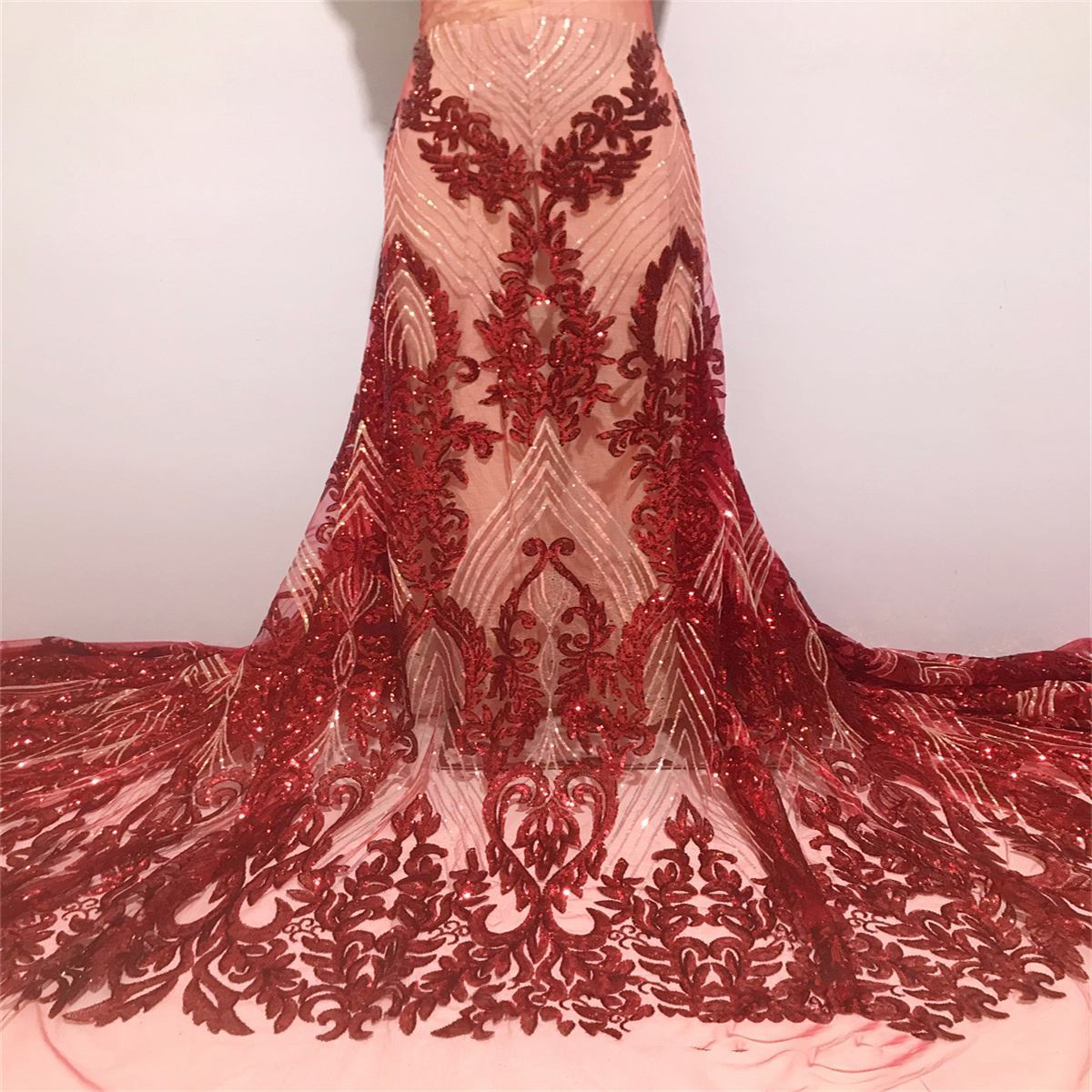 5 Yards Sequin Lace Fabric for Dresses & Gowns – Wedding & Bridal Lace Material | Love in Lace | NO. JX297