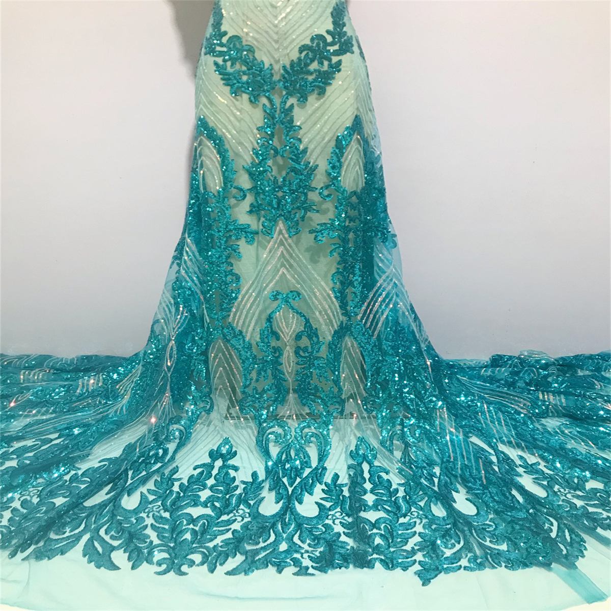 5 Yards Sequin Lace Fabric for Dresses & Gowns – Wedding & Bridal Lace Material | Love in Lace | NO. JX297