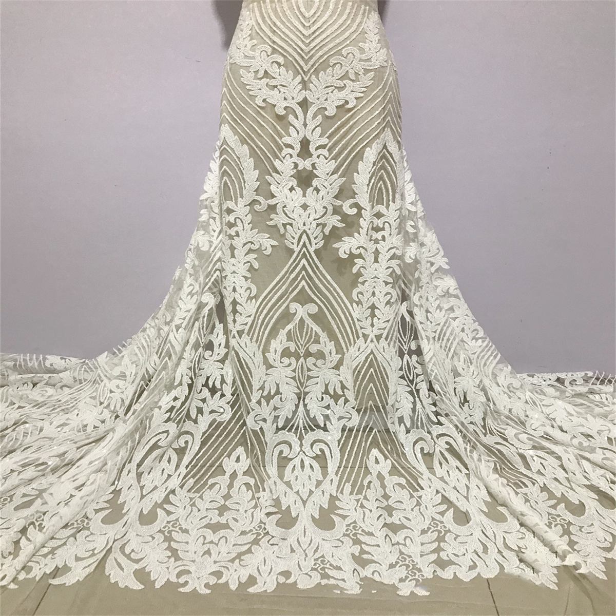5 Yards Sequin Lace Fabric for Dresses & Gowns – Wedding & Bridal Lace Material | Love in Lace | NO. JX297