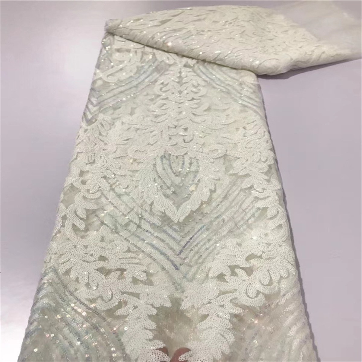 5 Yards Sequin Lace Fabric for Dresses & Gowns – Wedding & Bridal Lace Material | Love in Lace | NO. JX297
