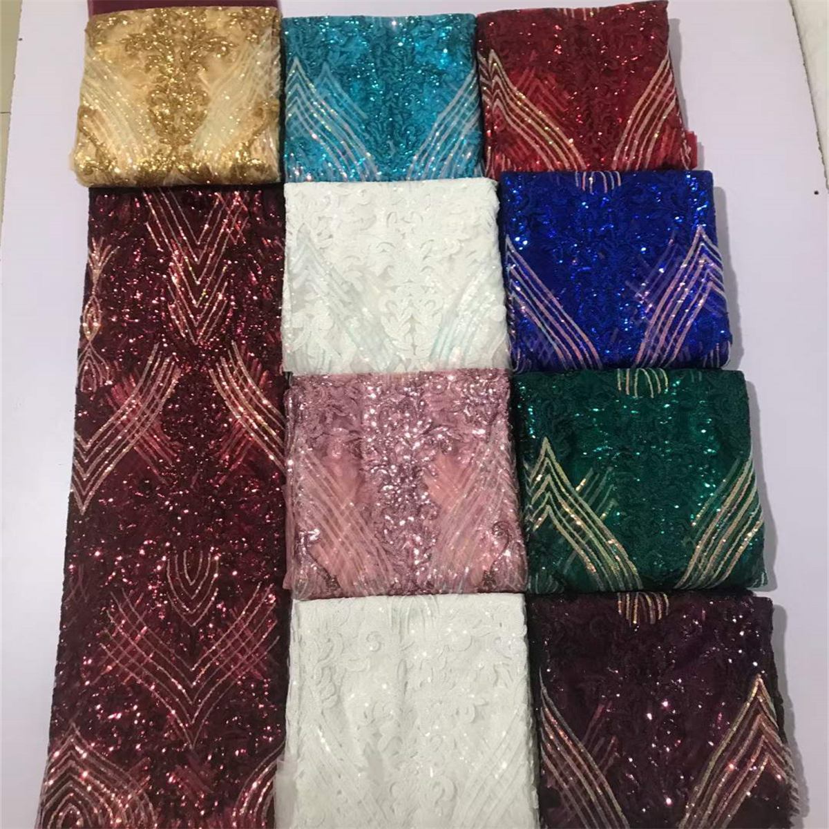 5 Yards Sequin Lace Fabric for Dresses & Gowns – Wedding & Bridal Lace Material | Love in Lace | NO. JX297