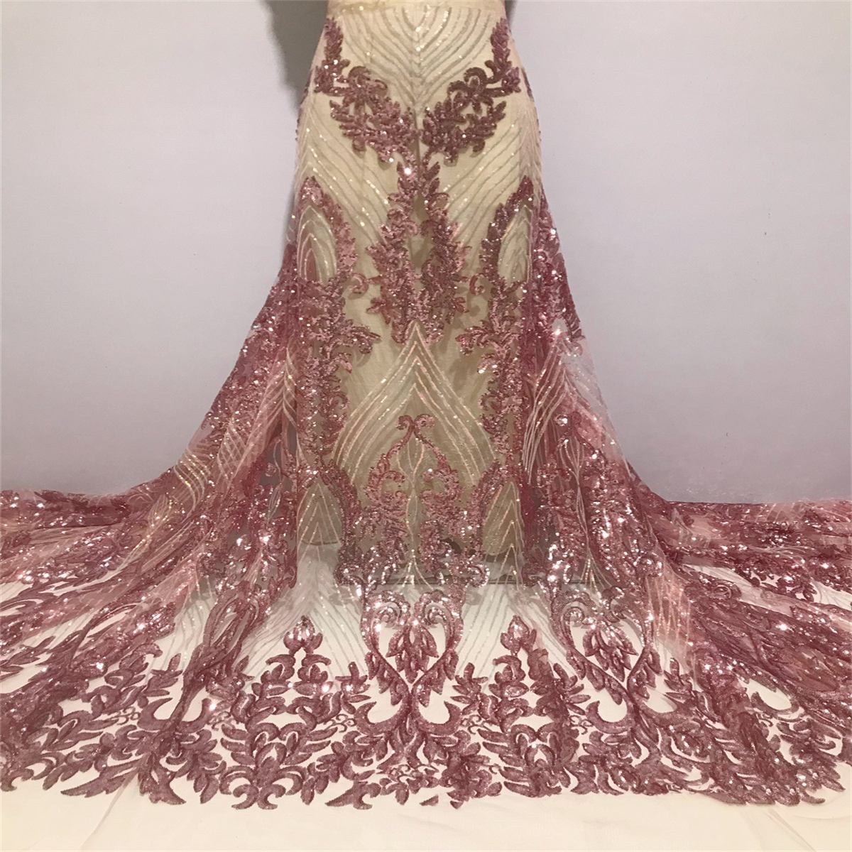 5 Yards Sequin Lace Fabric for Dresses & Gowns – Wedding & Bridal Lace Material | Love in Lace | NO. JX297