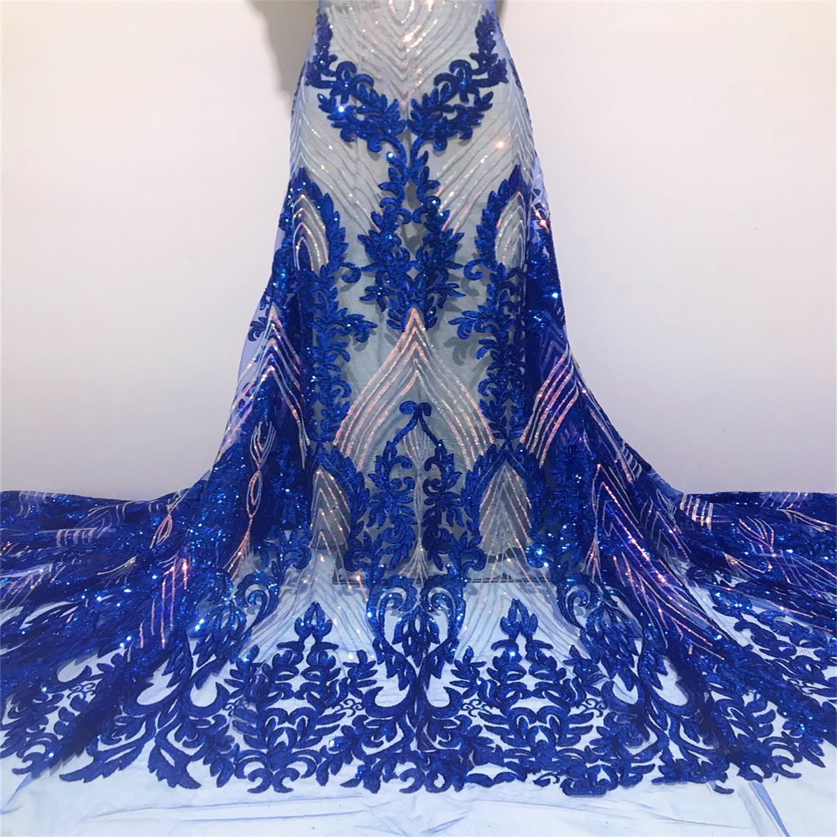 5 Yards Sequin Lace Fabric Material For Dresses