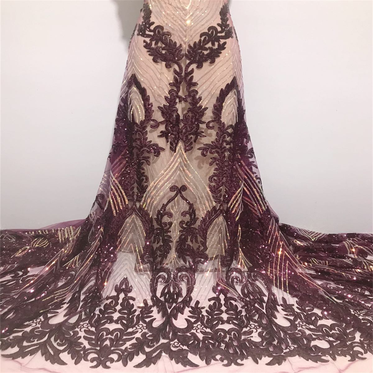 5 Yards Sequin Lace Fabric for Dresses & Gowns – Wedding & Bridal Lace Material | Love in Lace | NO. JX297