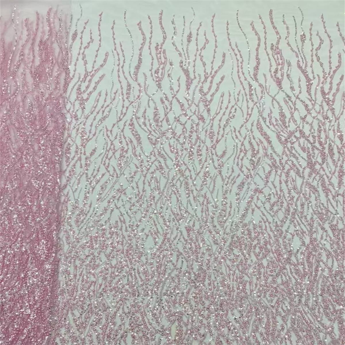 5 Yards Beaded Lace Fabric for Dresses & Gowns – Wedding & Bridal Lace Material | Love in Lace | NO. JX437