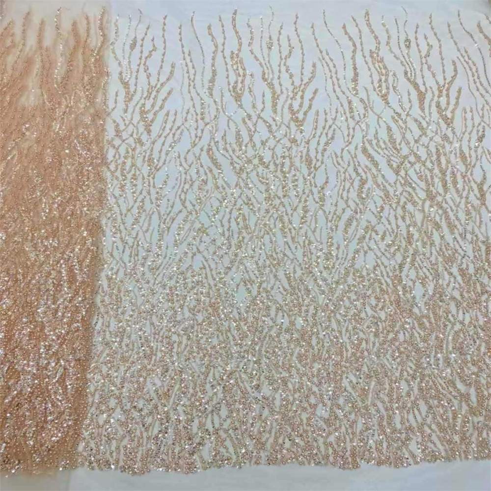 5 Yards Beaded Lace Fabric for Dresses & Gowns – Wedding & Bridal Lace Material | Love in Lace | NO. JX437