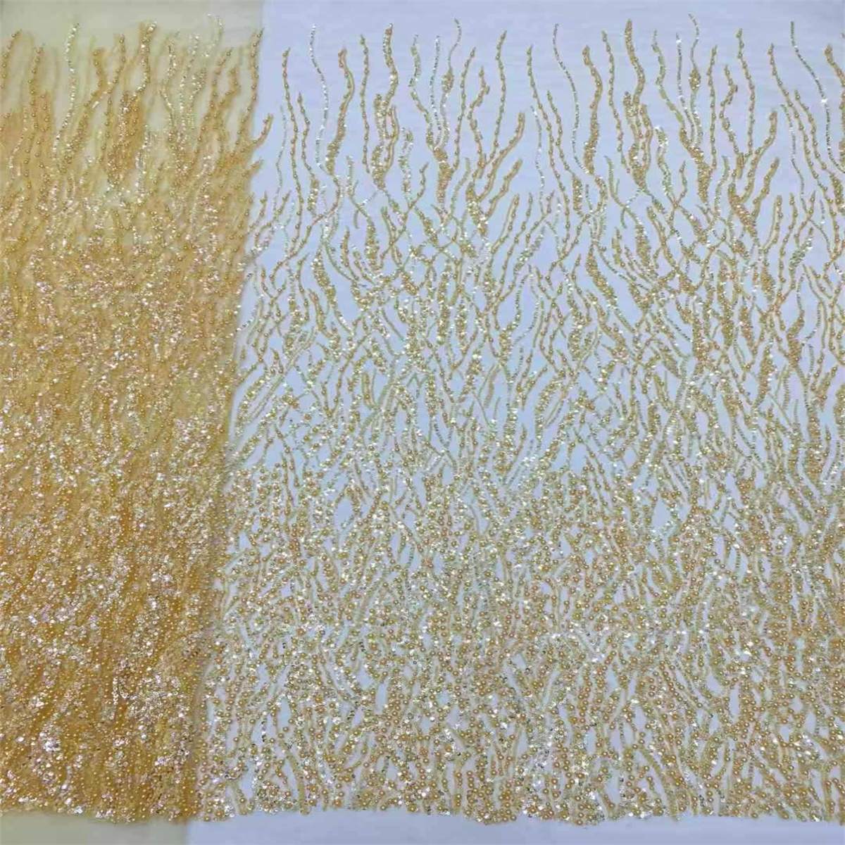5 Yards Beaded Lace Fabric for Dresses & Gowns – Wedding & Bridal Lace Material | Love in Lace | NO. JX437
