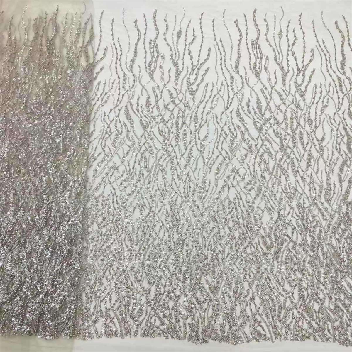5 Yards Beaded Lace Fabric for Dresses & Gowns – Wedding & Bridal Lace Material | Love in Lace | NO. JX437