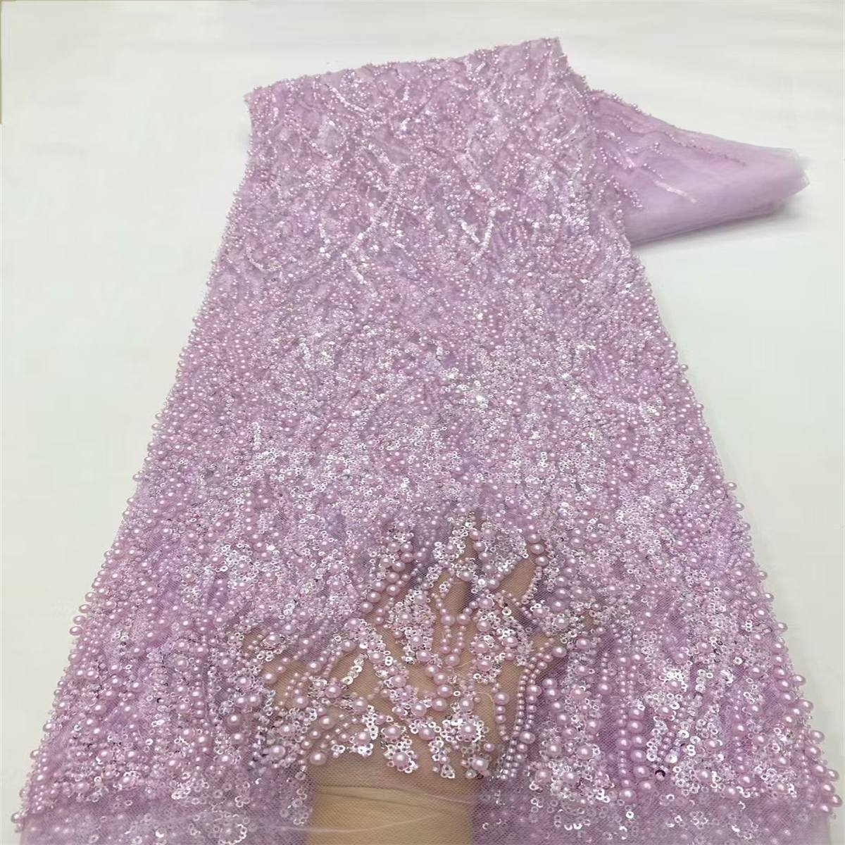 5 Yards Beaded Lace Fabric for Dresses & Gowns – Wedding & Bridal Lace Material | Love in Lace | NO. JX437