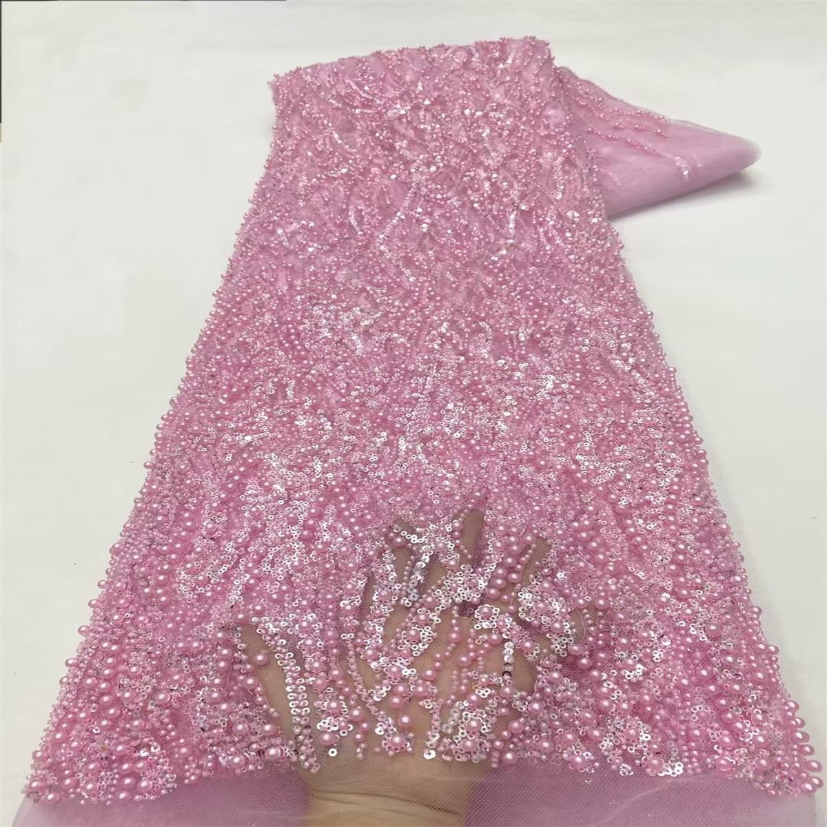 5 Yards Beaded Lace Fabric for Dresses & Gowns – Wedding & Bridal Lace Material | Love in Lace | NO. JX437