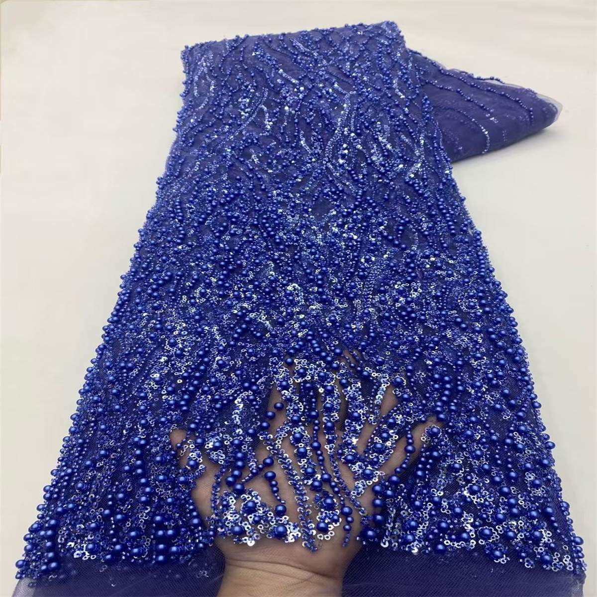 5 Yards Beaded Lace Fabric for Dresses & Gowns – Wedding & Bridal Lace Material | Love in Lace | NO. JX437