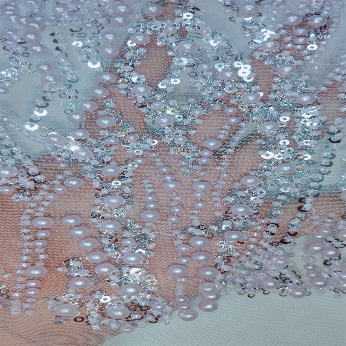 5 Yards Beaded Lace Fabric for Dresses & Gowns – Wedding & Bridal Lace Material | Love in Lace | NO. JX437