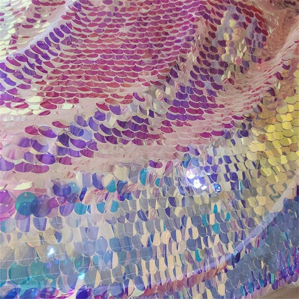 5 Yards Sequin Lace Fabric for Dresses & Gowns – Big Colorful Sequin Lace Material | Love in Lace | NO. ZT078