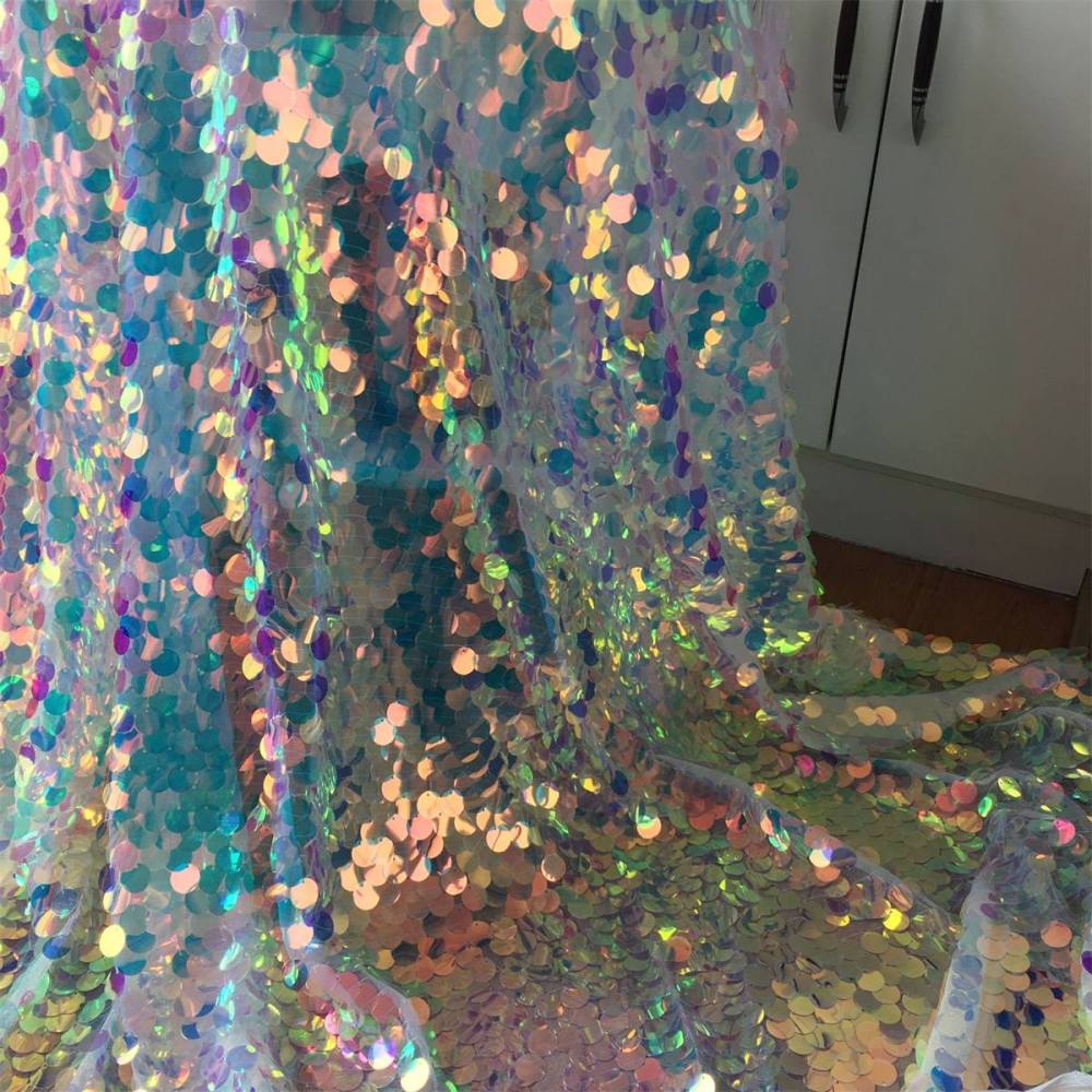 5 Yards Sequin Lace Fabric for Dresses & Gowns – Big Colorful Sequin Lace Material | Love in Lace | NO. ZT078