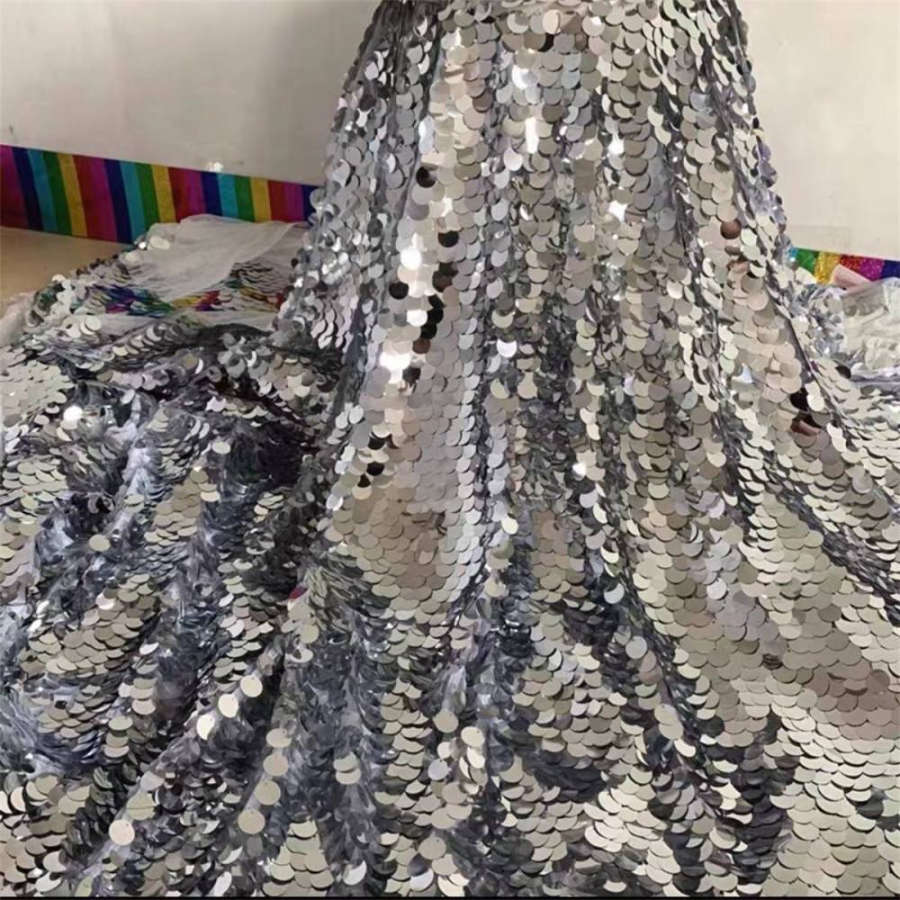 5 Yards Sequin Lace Fabric for Dresses & Gowns – Big Colorful Sequin Lace Material | Love in Lace | NO. ZT078