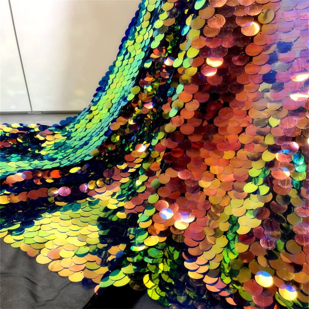 5 Yards Sequin Lace Fabric for Dresses & Gowns – Big Colorful Sequin Lace Material | Love in Lace | NO. ZT078
