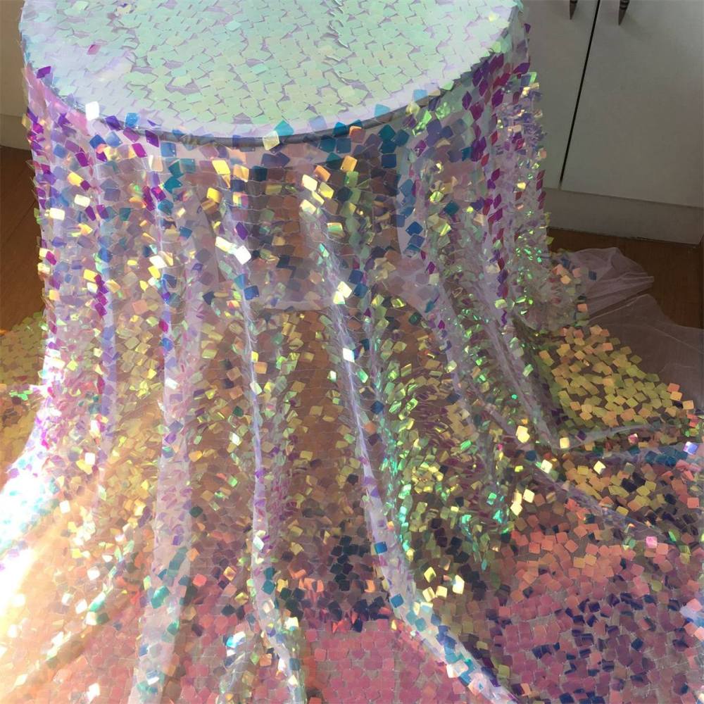 5 Yards Sequin Lace Fabric for Dresses & Gowns – Big Colorful Sequin Lace Material | Love in Lace | NO. ZT078