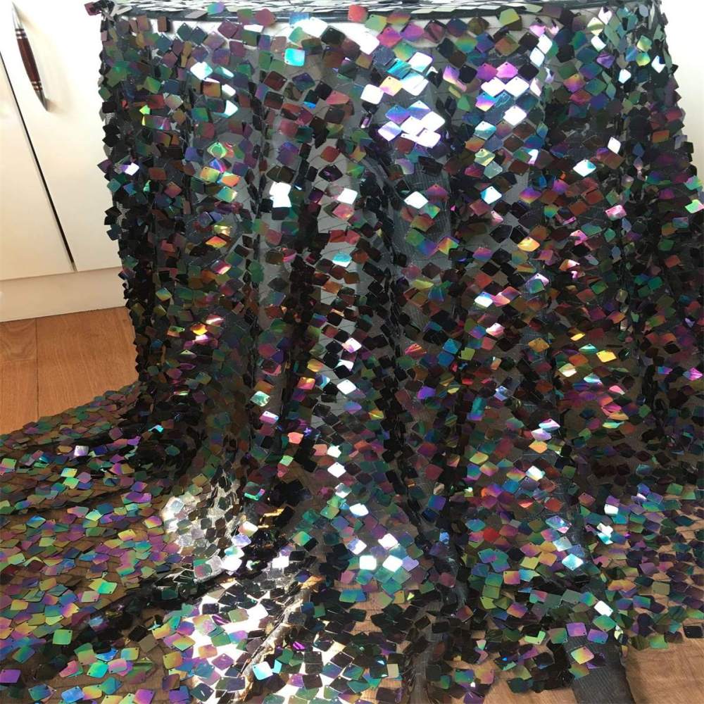 5 Yards Sequin Lace Fabric for Dresses & Gowns – Big Colorful Sequin Lace Material | Love in Lace | NO. ZT078