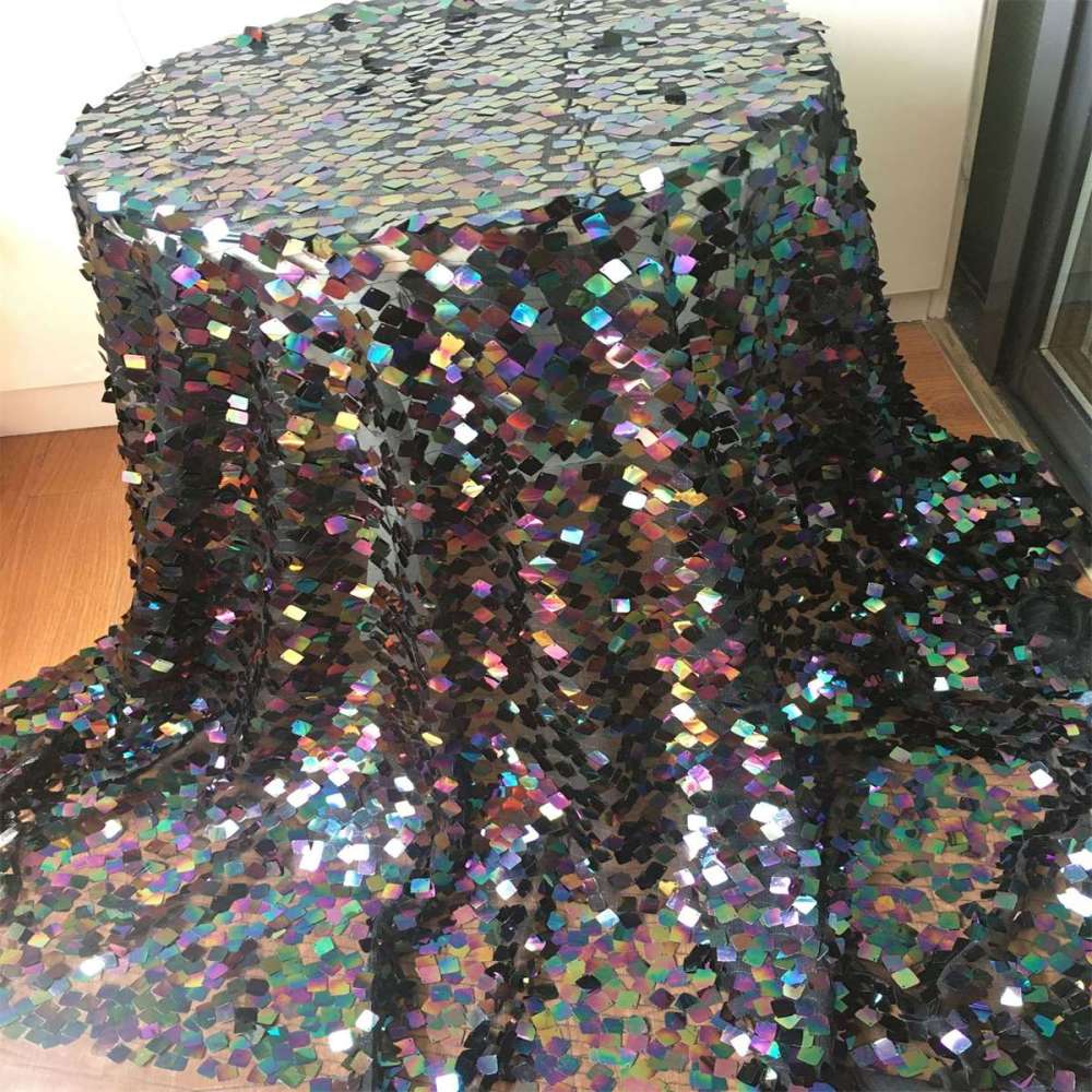 5 Yards Sequin Lace Fabric for Dresses & Gowns – Big Colorful Sequin Lace Material | Love in Lace | NO. ZT078