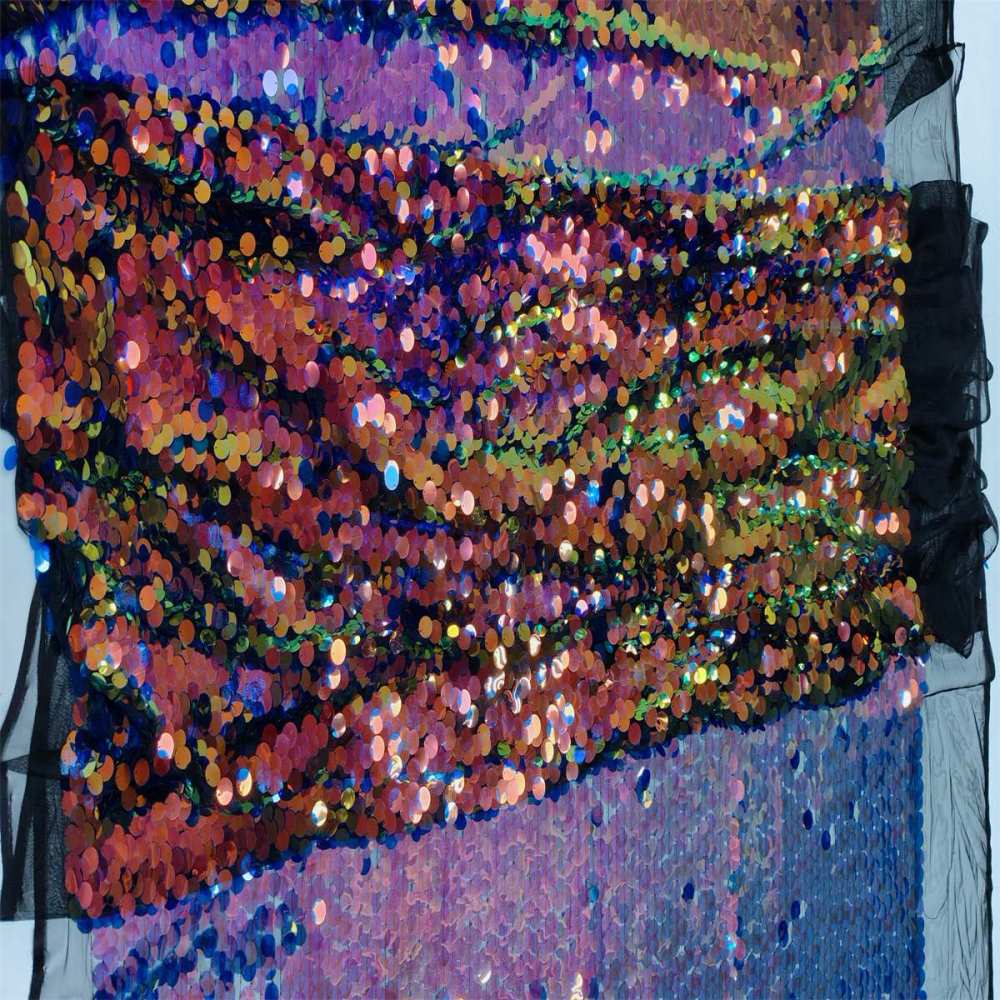 5 Yards Sequin Lace Fabric for Dresses & Gowns – Big Colorful Sequin Lace Material | Love in Lace | NO. ZT078