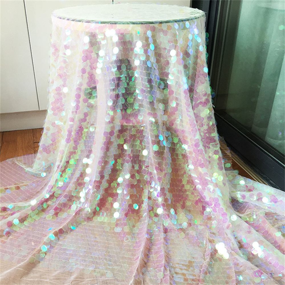 5 Yards Big Sequin Fabric, Ombré Sequin Mesh Fabric, Colorful Sequin Tulle Fabric, Gradient Sequin Material | Love in Lace | NO. ZT078