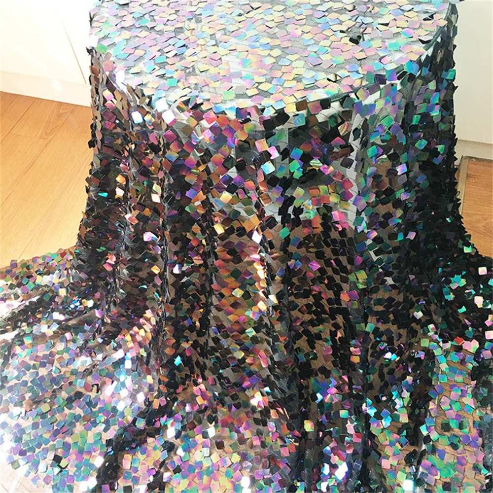 5 Yards Big Sequin Fabric, Ombré Sequin Mesh Fabric, Colorful Sequin Tulle Fabric, Gradient Sequin Material | Love in Lace | NO. ZT078