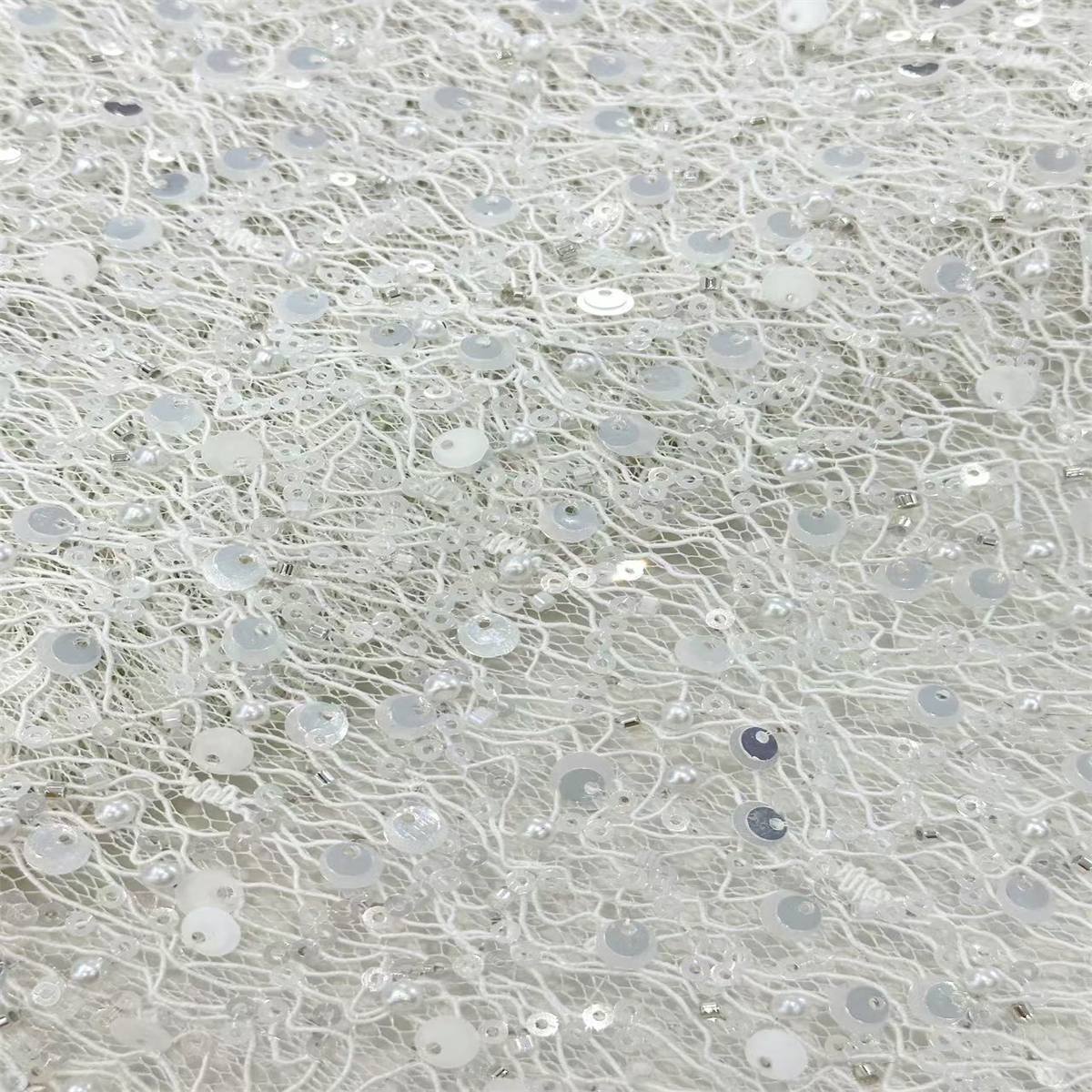 5 Yards Beaded Lace Fabric for Dresses & Gowns – Wedding & Bridal Lace Material | Love in Lace | NO. HN062