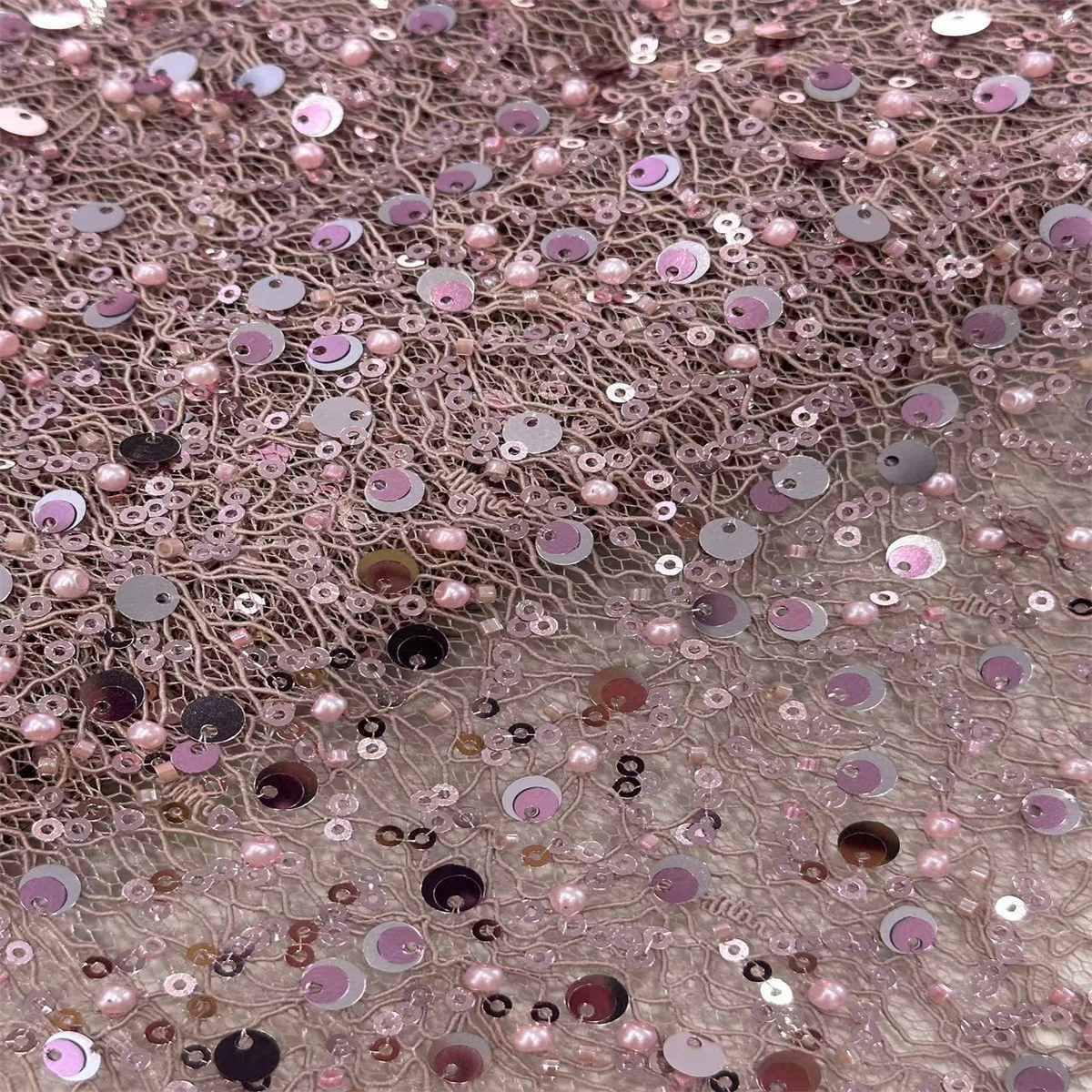5 Yards Beaded Lace Fabric for Dresses & Gowns – Wedding & Bridal Lace Material | Love in Lace | NO. HN062
