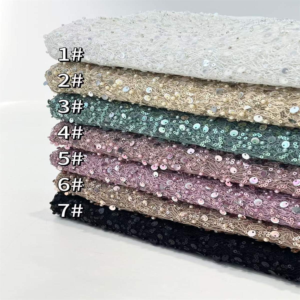 5 Yards Beaded Lace Fabric for Dresses & Gowns – Wedding & Bridal Lace Material | Love in Lace | NO. HN062