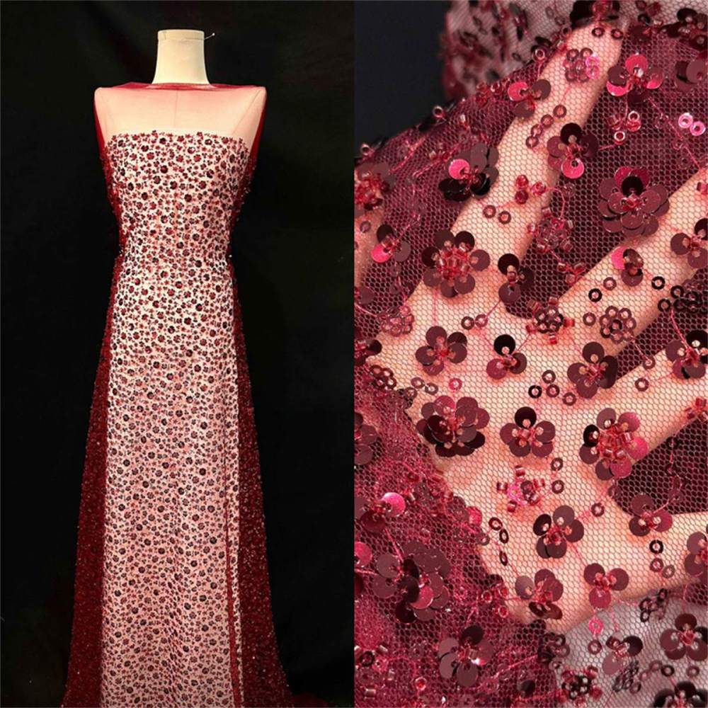 5 Yards Beaded Lace Fabric for Dresses & Gowns – Wedding & Bridal Lace Material | Love in Lace | NO. PFS042