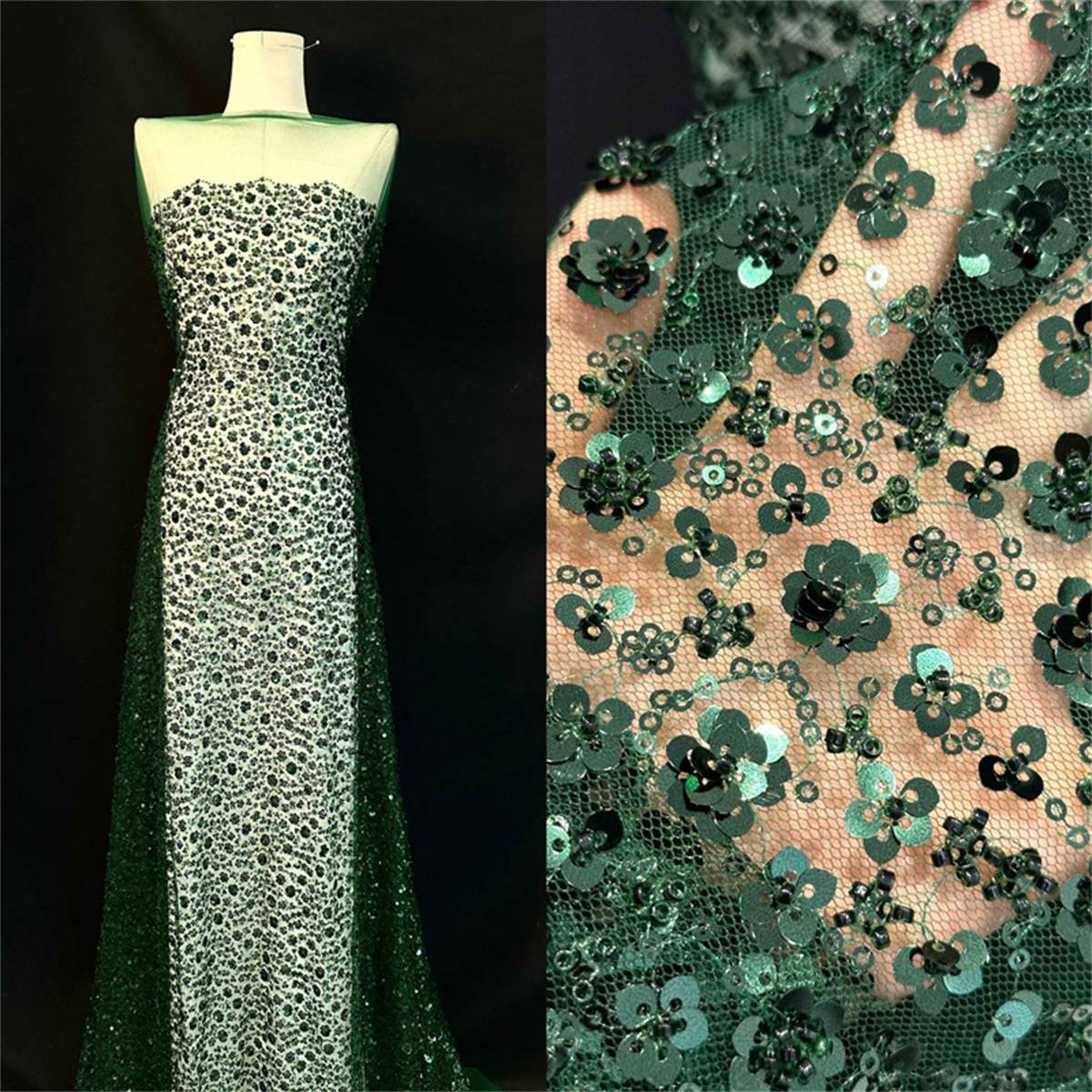 5 Yards Beaded Lace Fabric for Dresses & Gowns – Wedding & Bridal Lace Material | Love in Lace | NO. PFS042