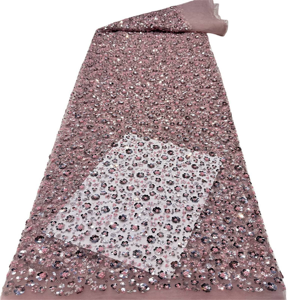5 Yards Beaded Lace Fabric for Dresses & Gowns – Wedding & Bridal Lace Material | Love in Lace | NO. PFS042