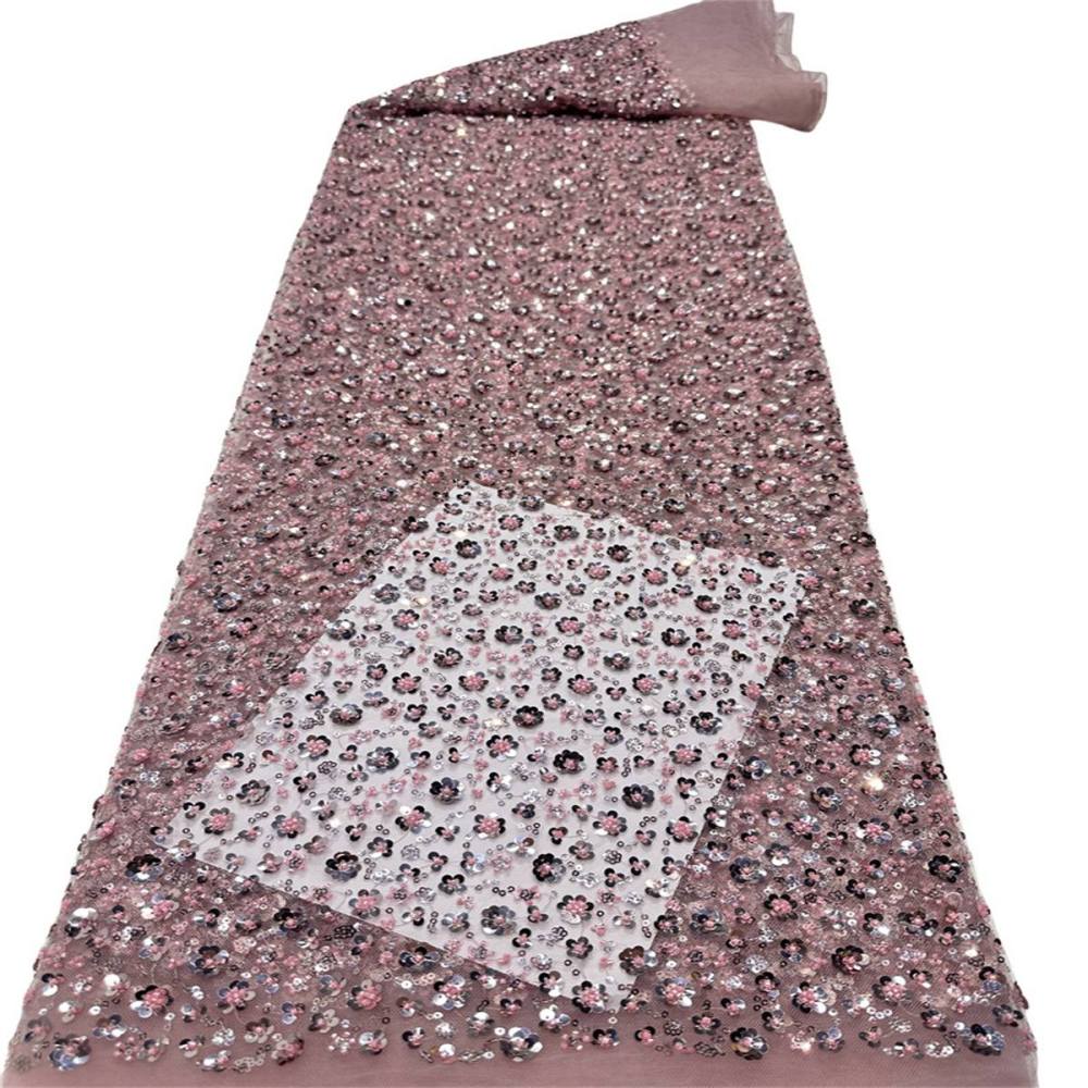 5 Yards Beaded Lace Fabric for Dresses & Gowns – Wedding & Bridal Lace Material | Love in Lace | NO. PFS042