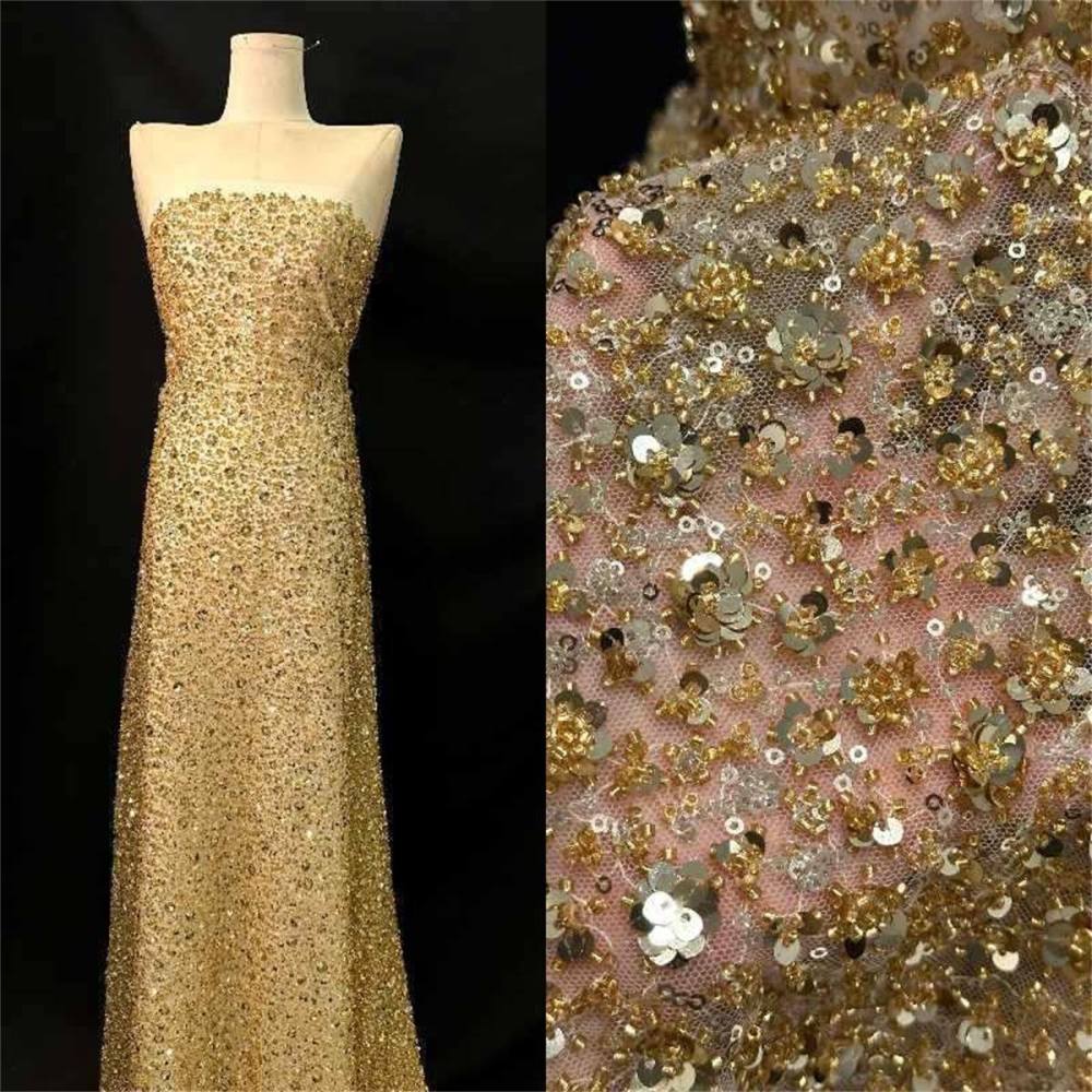 5 Yards Beaded Lace Fabric for Dresses & Gowns – Wedding & Bridal Lace Material | Love in Lace | NO. PFS042