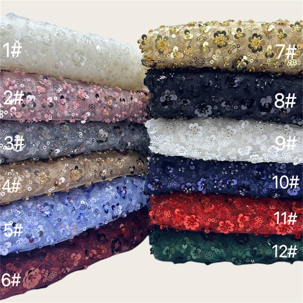 5 Yards Beaded Lace Fabric for Dresses & Gowns – Wedding & Bridal Lace Material | Love in Lace | NO. PFS042