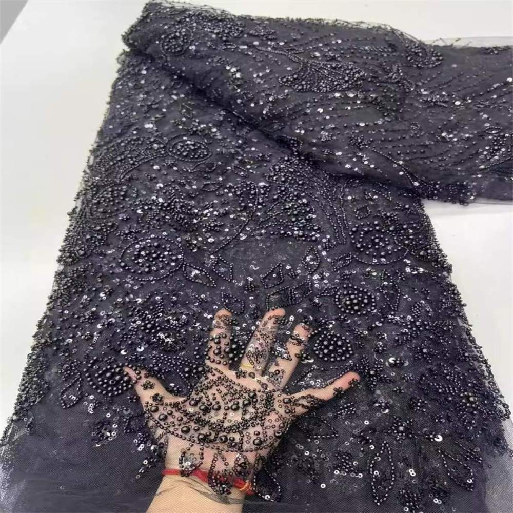 5 Yards Beaded Lace Fabric for Dresses & Gowns