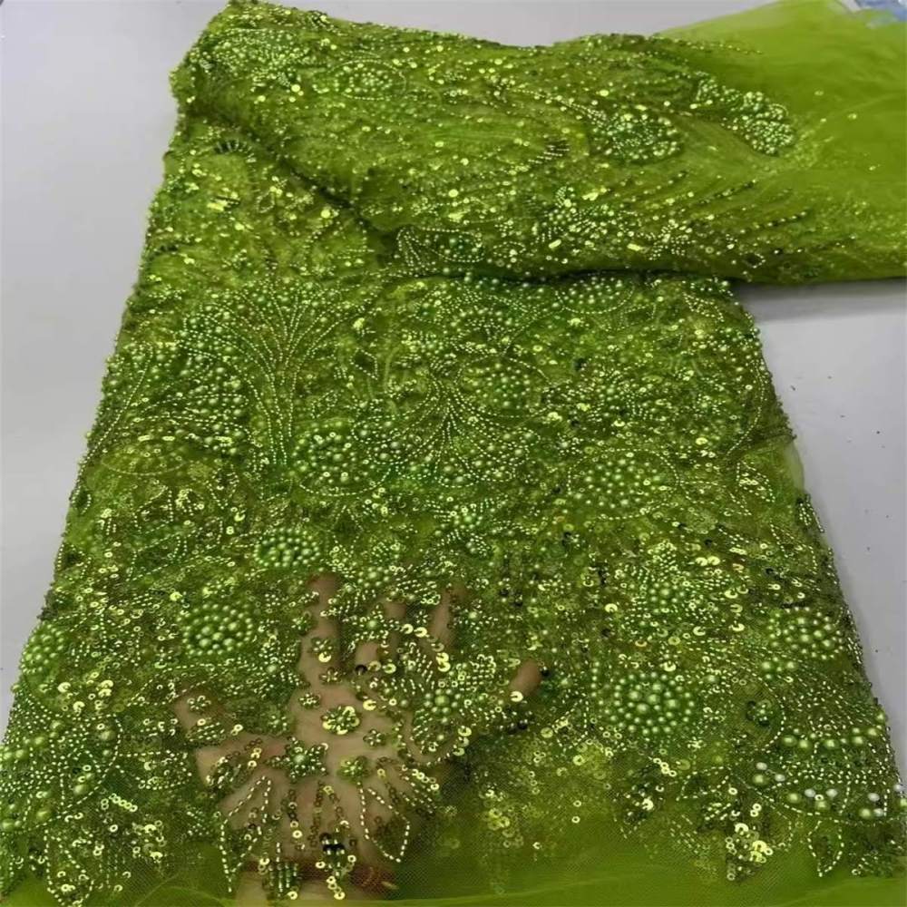5 Yards Beaded Lace Fabric for Dresses & Gowns