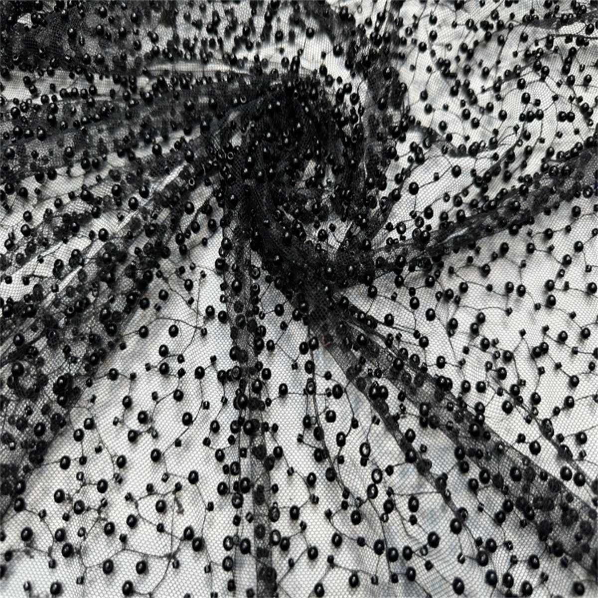 5 Yards Beaded Lace Fabric for Dresses & Gowns – Wedding & Bridal Lace Material | Love in Lace | NO. TDD411