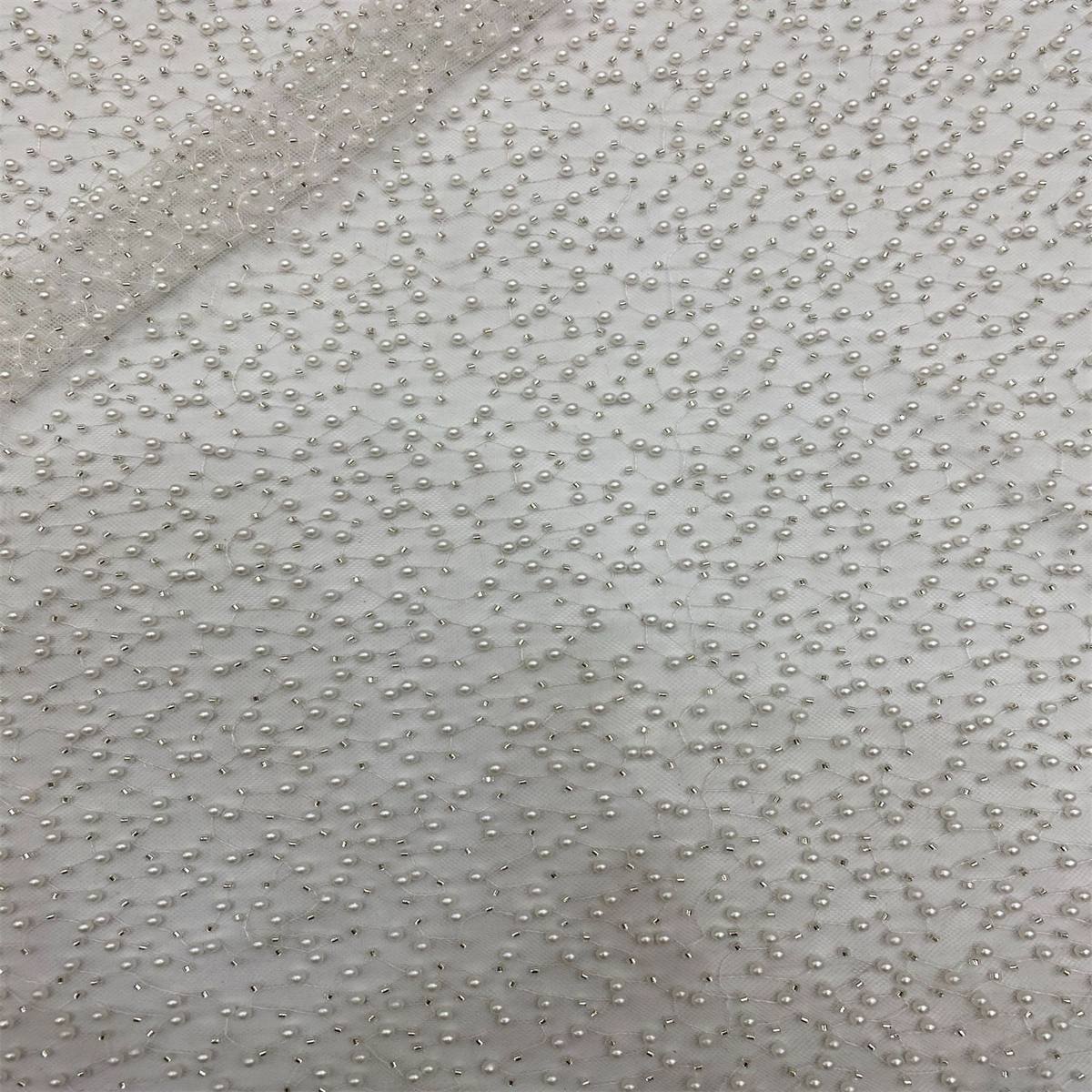 5 Yards Beaded Lace Fabric for Dresses & Gowns – Wedding & Bridal Lace Material | Love in Lace | NO. TDD411