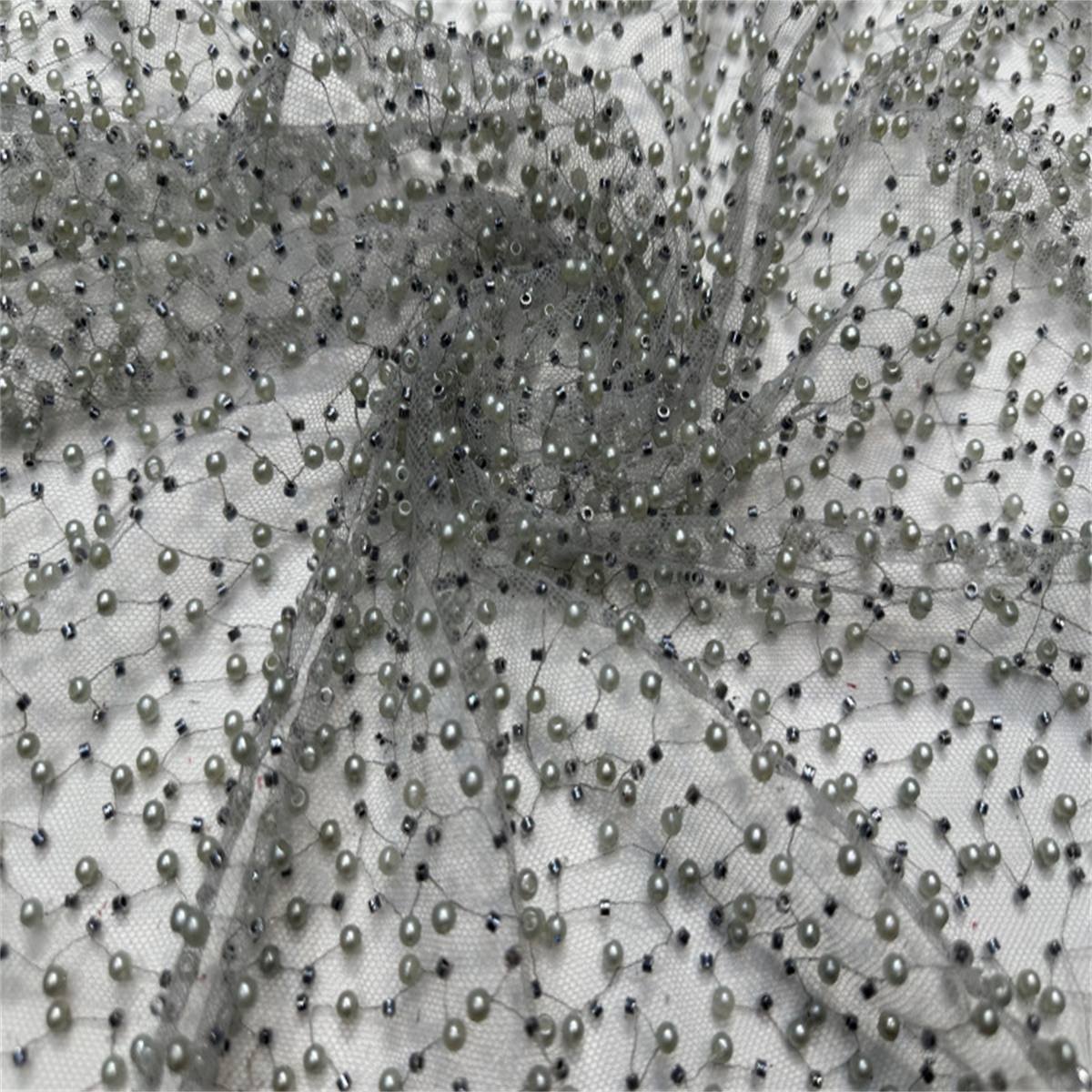5 Yards Beaded Lace Fabric for Dresses & Gowns – Wedding & Bridal Lace Material | Love in Lace | NO. TDD411