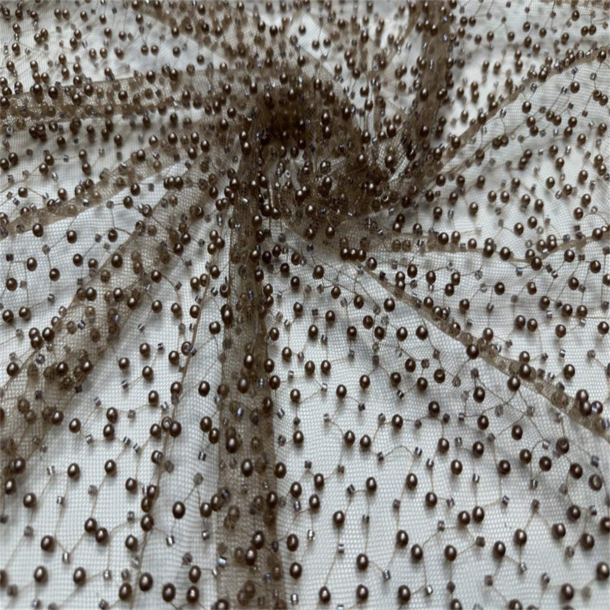 5 Yards Beaded Lace Fabric for Dresses & Gowns – Wedding & Bridal Lace Material | Love in Lace | NO. TDD411