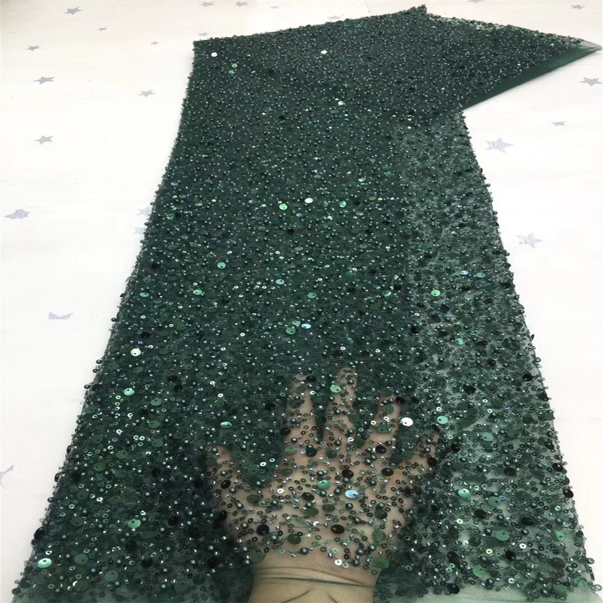 5 Yards Beaded Lace Fabric for Dresses & Gowns – Wedding & Bridal Lace Material | Love in Lace | NO. ZT067