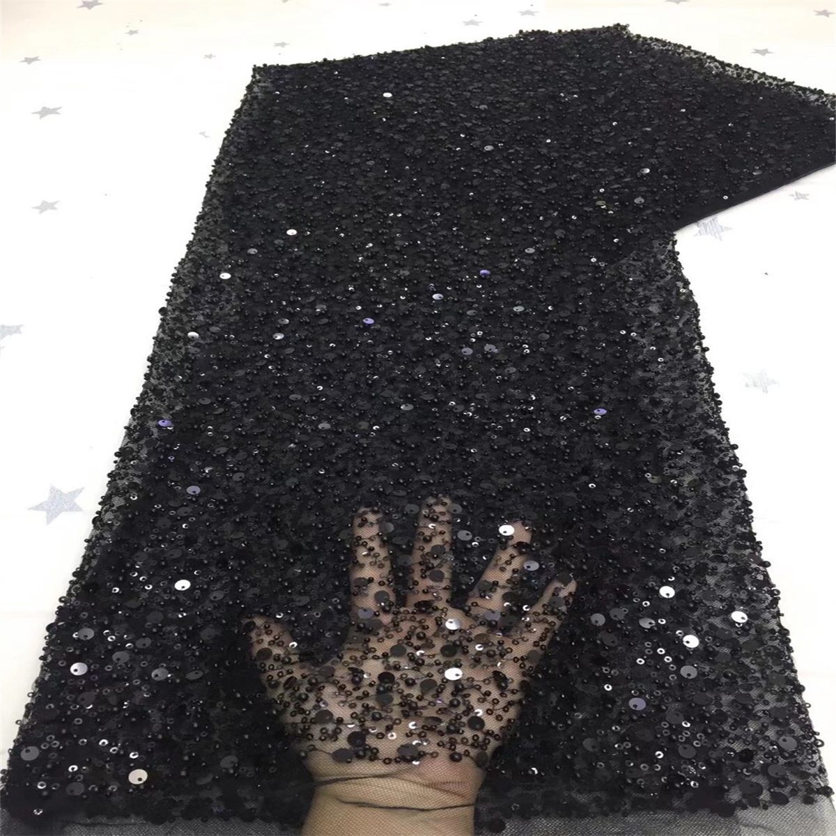 5 Yards Beaded Lace Fabric for Dresses & Gowns – Wedding & Bridal Lace Material | Love in Lace | NO. ZT067