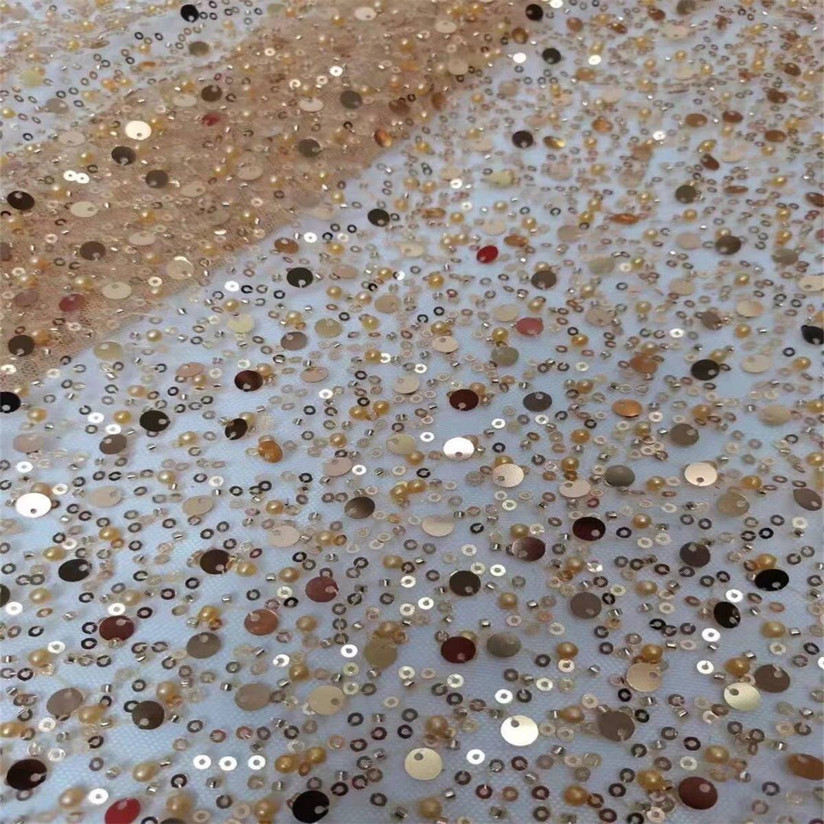 5 Yards Beaded Lace Fabric for Dresses & Gowns – Wedding & Bridal Lace Material | Love in Lace | NO. ZT067