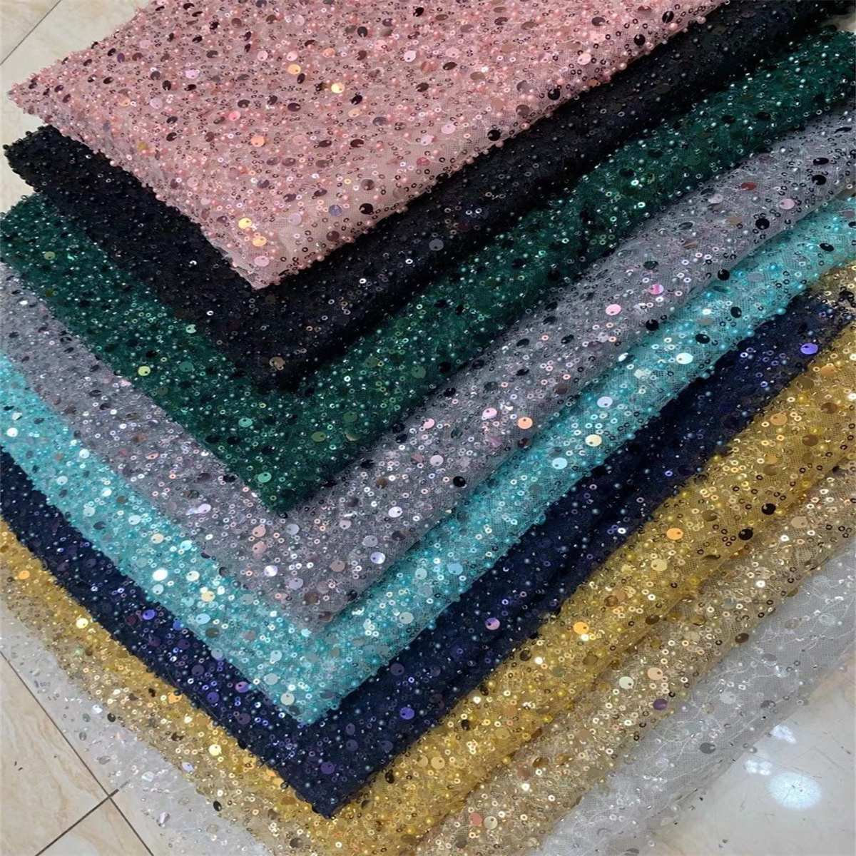 5 Yards Beaded Lace Fabric for Dresses & Gowns – Wedding & Bridal Lace Material | Love in Lace | NO. ZT067