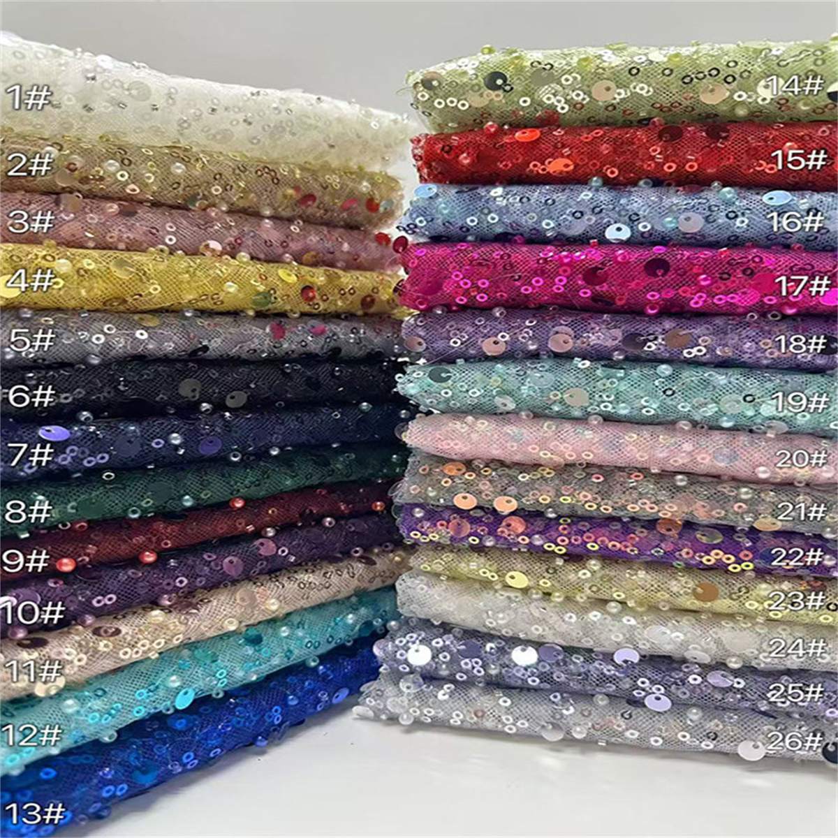 5 Yards Pearls Beaded Lace Material Fabric For Dresses