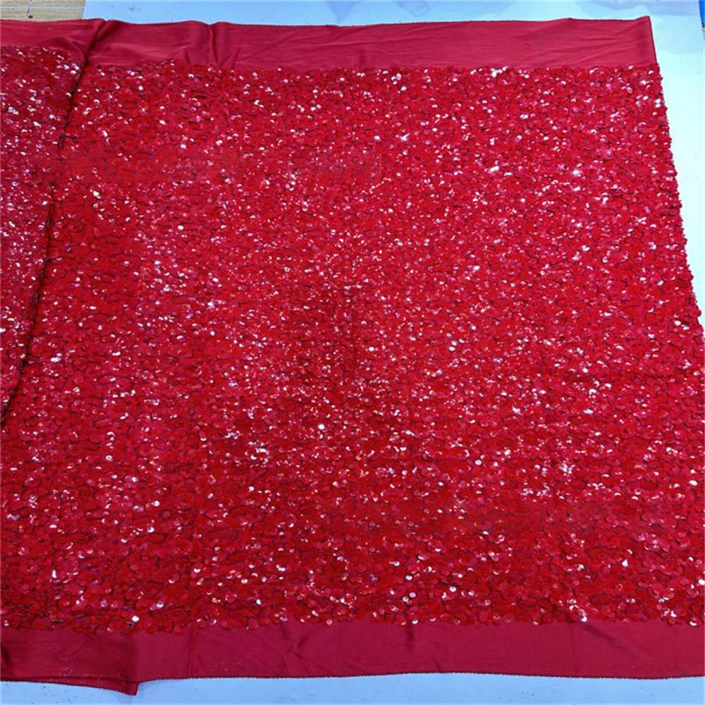 5 Yards Sequins Beads Lace Material Fabric For Dresses