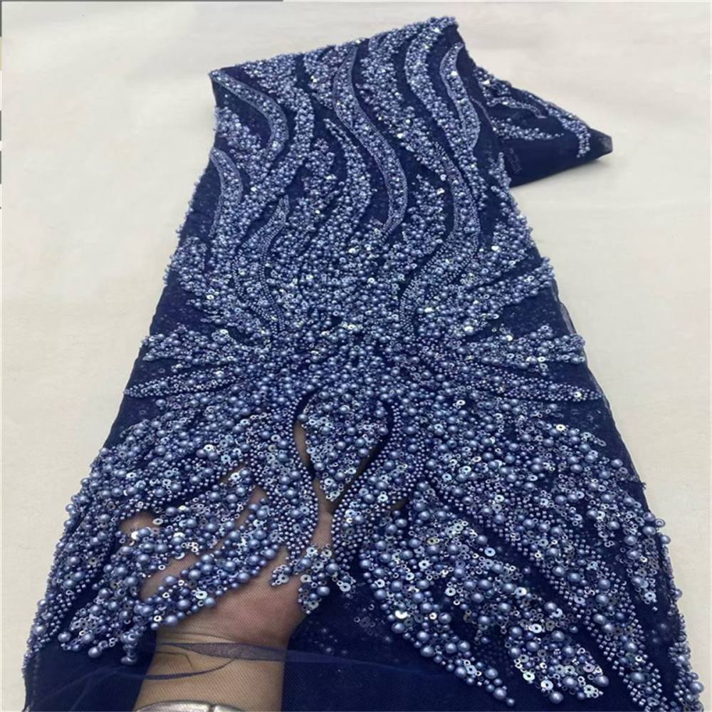 5 Yards Beaded Mesh Fabric, Beaded Tulle Fabric with Beads, Pearls & Sequins | Love in Lace | NO. JLT075